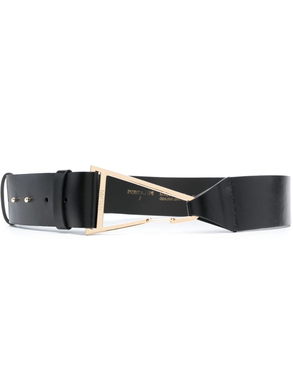 Patrizia Pepe Smooth Calfskin Belt In Black