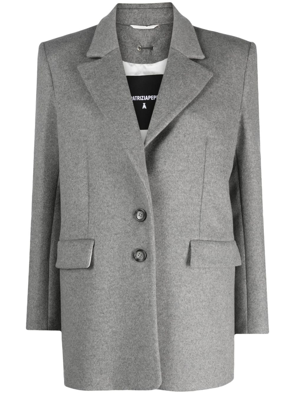 Patrizia Pepe Single Breasted Blazer In Grey