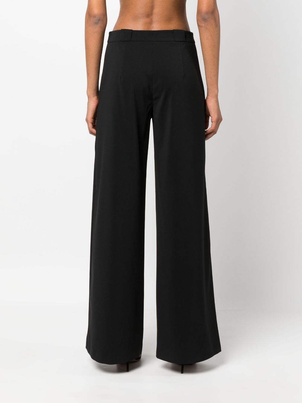 Shop Patrizia Pepe Essential High-waisted Palazzo Pants In Black