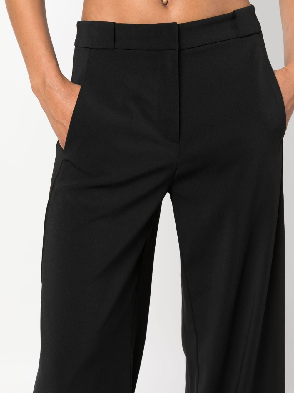 Shop Patrizia Pepe Essential High-waisted Palazzo Pants In Black