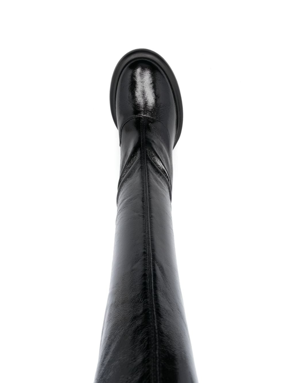 Shop Patrizia Pepe 95mm Thigh-high Leather Boots In Black