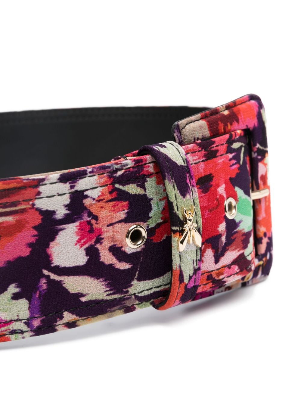 Shop Patrizia Pepe Floral-print Fabric Belt In Red