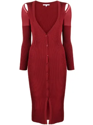 Patrizia Pepe ribbed-knit Cardigan Dress | Red | FARFETCH NZ Patrizia Pepe ribbed-knit Cardigan Dress | Red | FARFETCH NZ