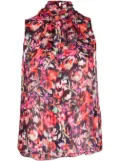 Patrizia Pepe floral-print georgette blouse - Red