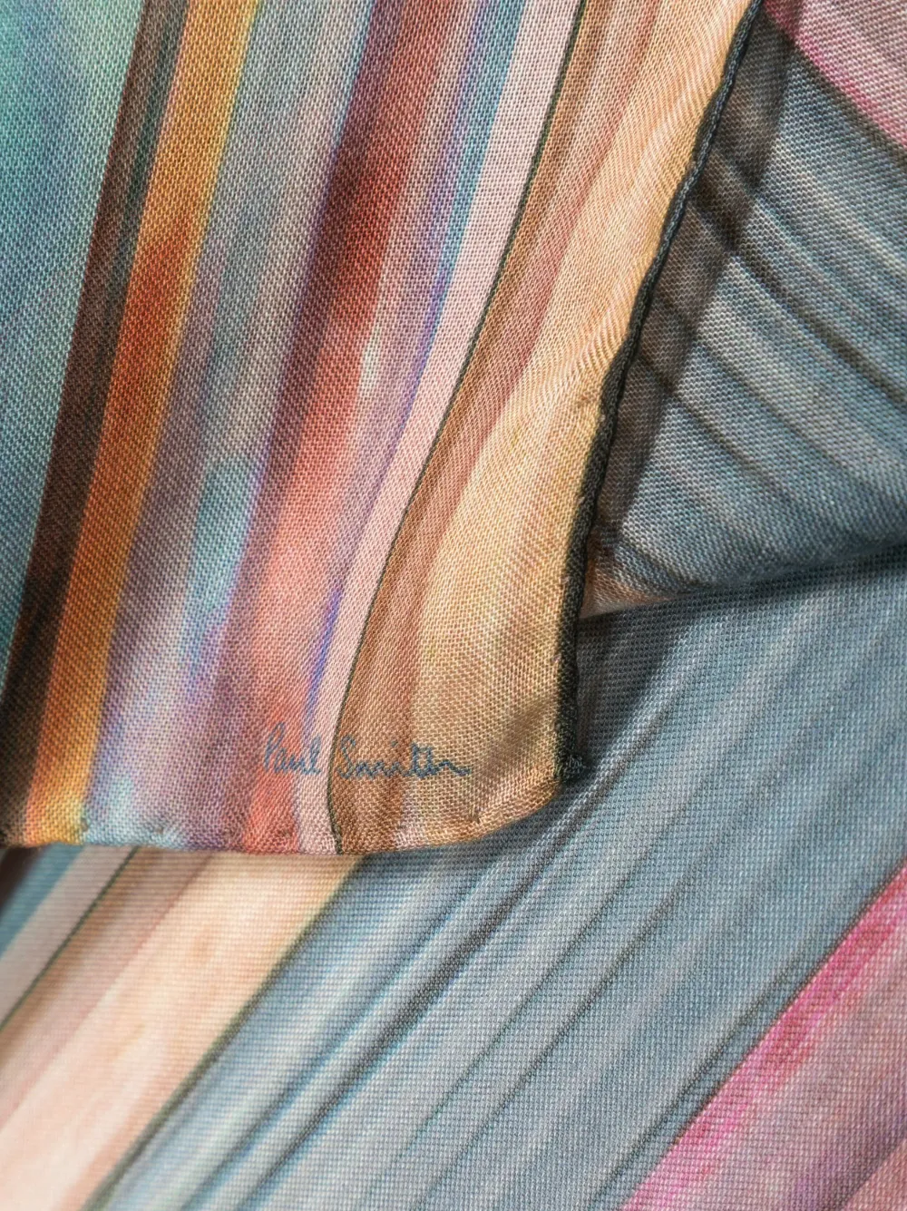 Paul Smith vertical-striped scarf - Groen