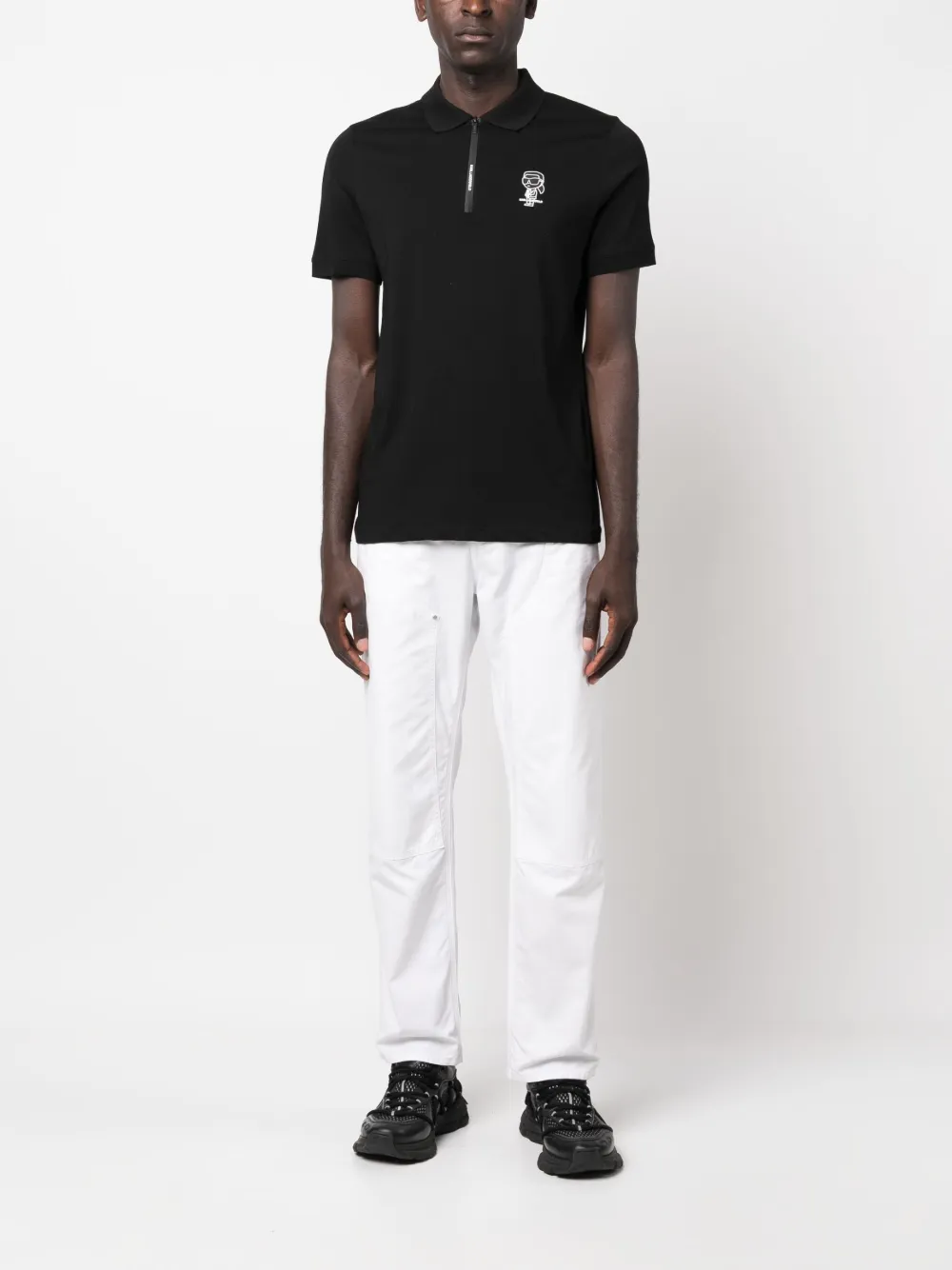 Karl Lagerfeld Ikonik Karl piqué polo shirt - Zwart