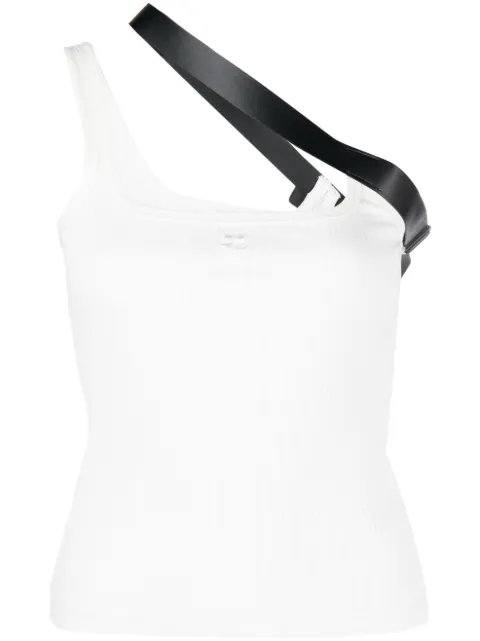Courrèges strap-detail ribbed tank top