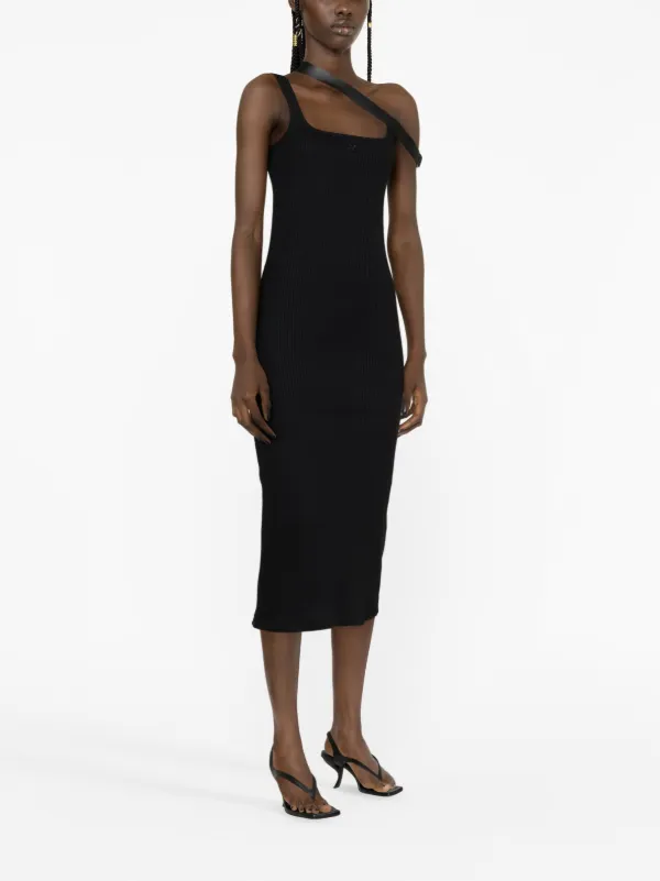 Black midi strap dress clearance