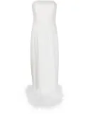 16Arlington Minelli feather-trim midi dress - White