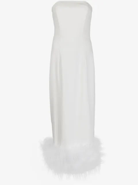 16Arlington Minelli feather-trim midi dress