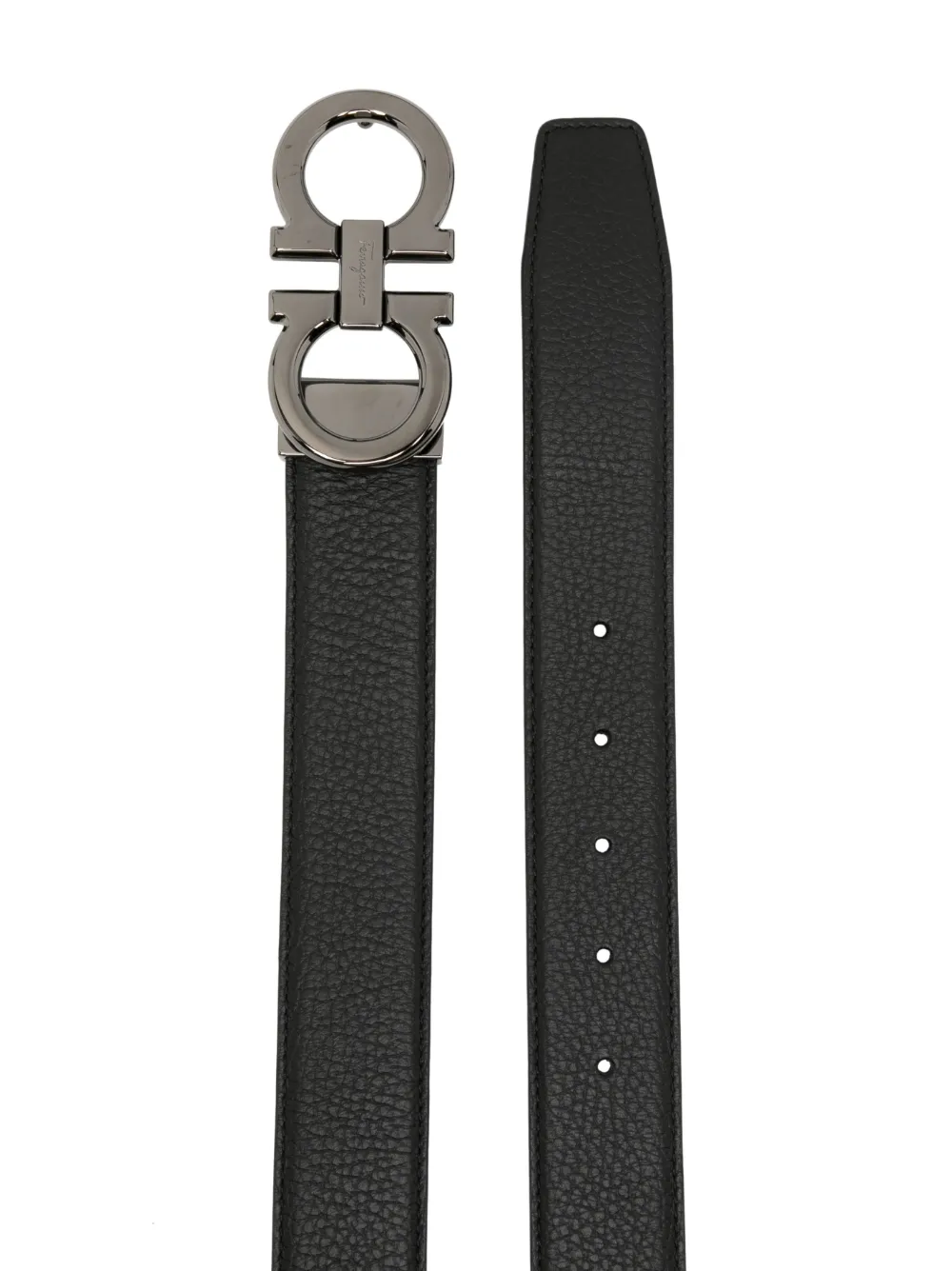 Ferragamo logo-plaque leather belt - Blauw