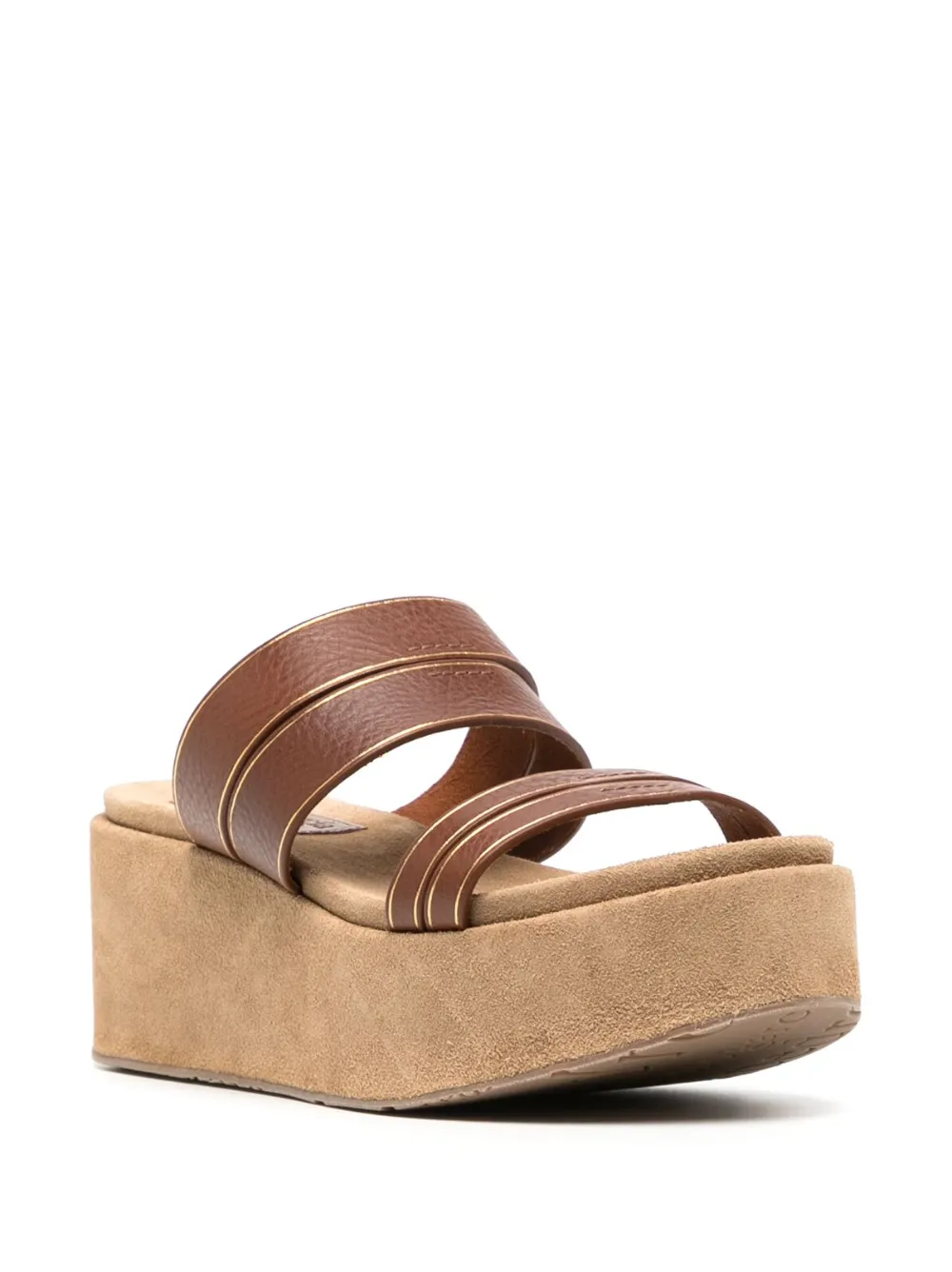 Pedro Garcia Nury sandalen met plateauzool - Bruin