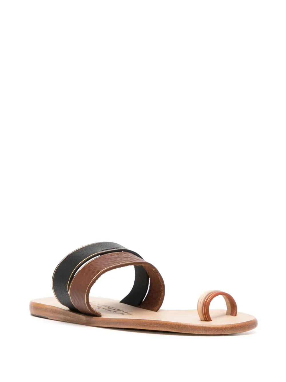 Shop Pedro Garcia Priyana Flat Toe Ring Sandals In Brown