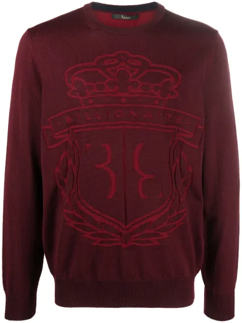 Billionaire logo-print wool pullover