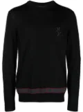 Billionaire LS logo-embroidered wool-silk jumper - Black