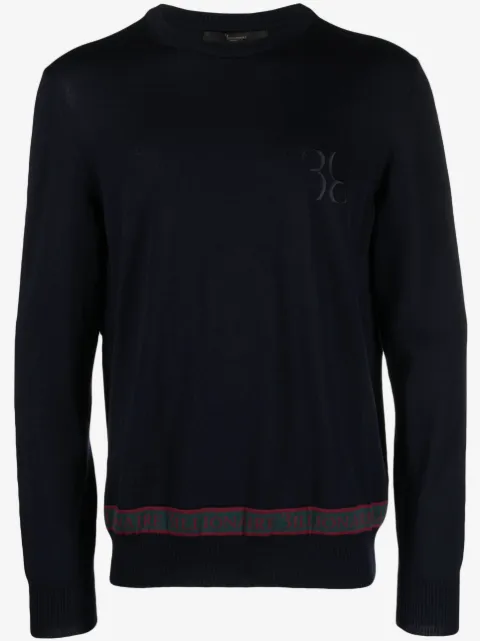 Billionaire LS logo-embroidered wool-silk jumper