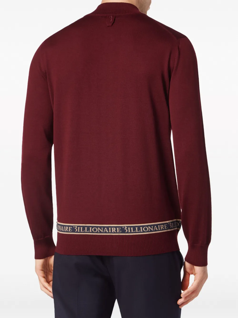 Shop Billionaire Logo-embroidered Zip-up Jumper In Red