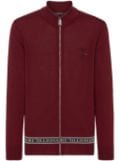 Billionaire logo-embroidered zip-up jumper