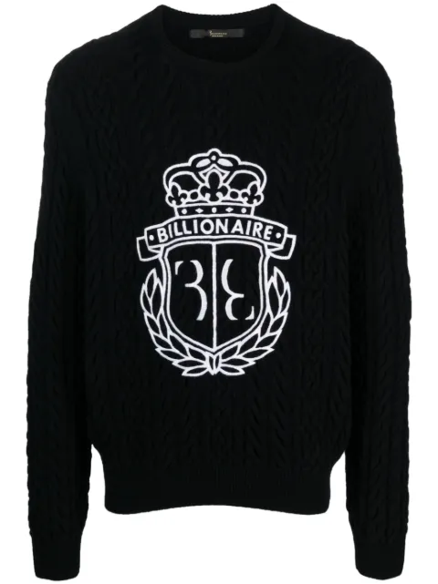 Billionaire logo-embroidered knitted jumper