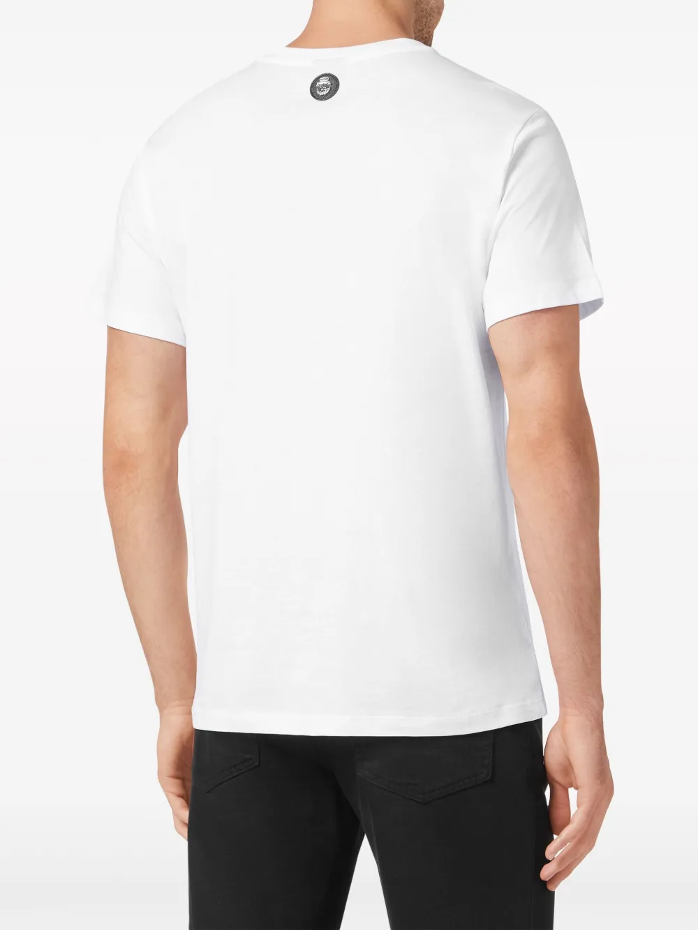 Shop Billionaire Logo-embroidered Cotton T-shirt In White