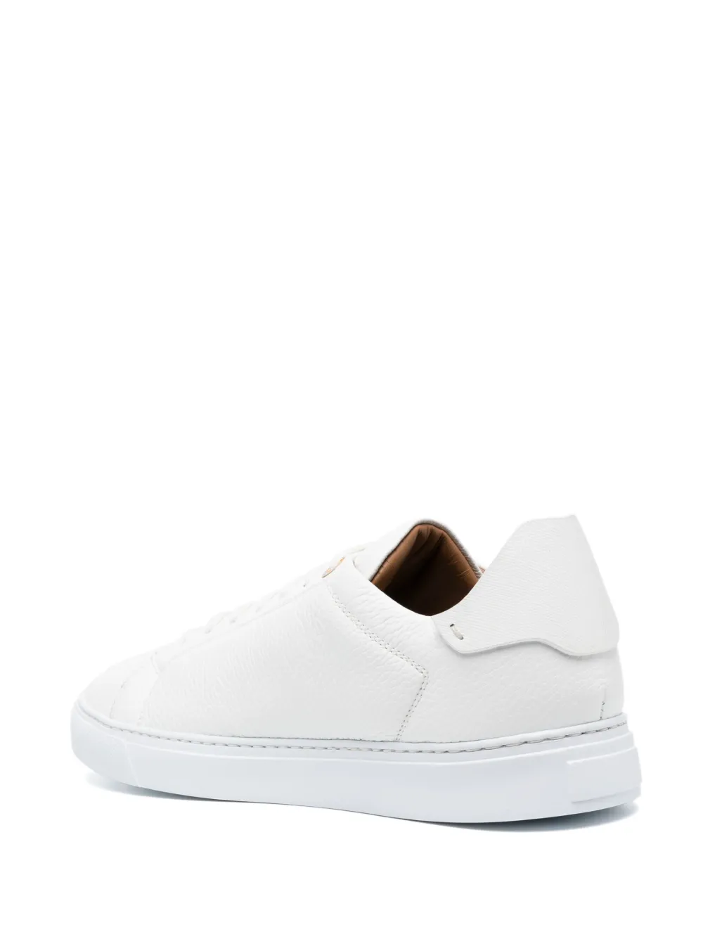 Shop Billionaire Logo-plaque Low-top Leather Sneakers In White