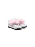 Monnalisa bow-detail leather ballerinas - Silver
