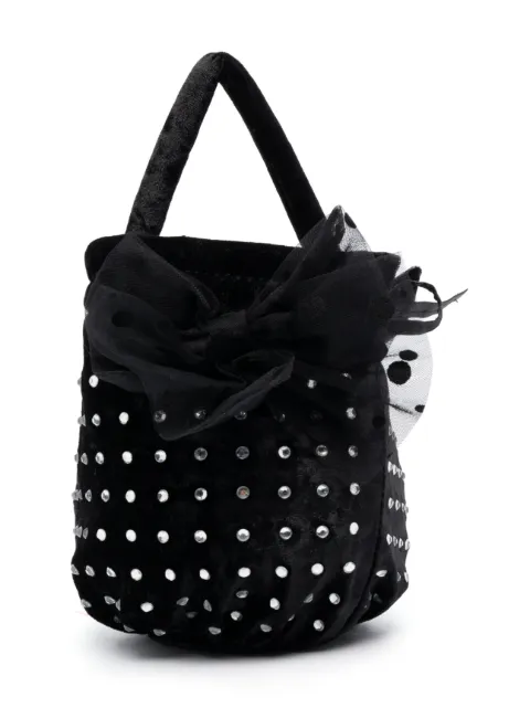 Monnalisa crystal-embellished velvet shoulder bag