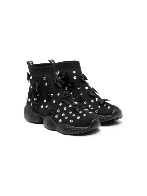 Monnalisa rhinestone high-top sneakers
