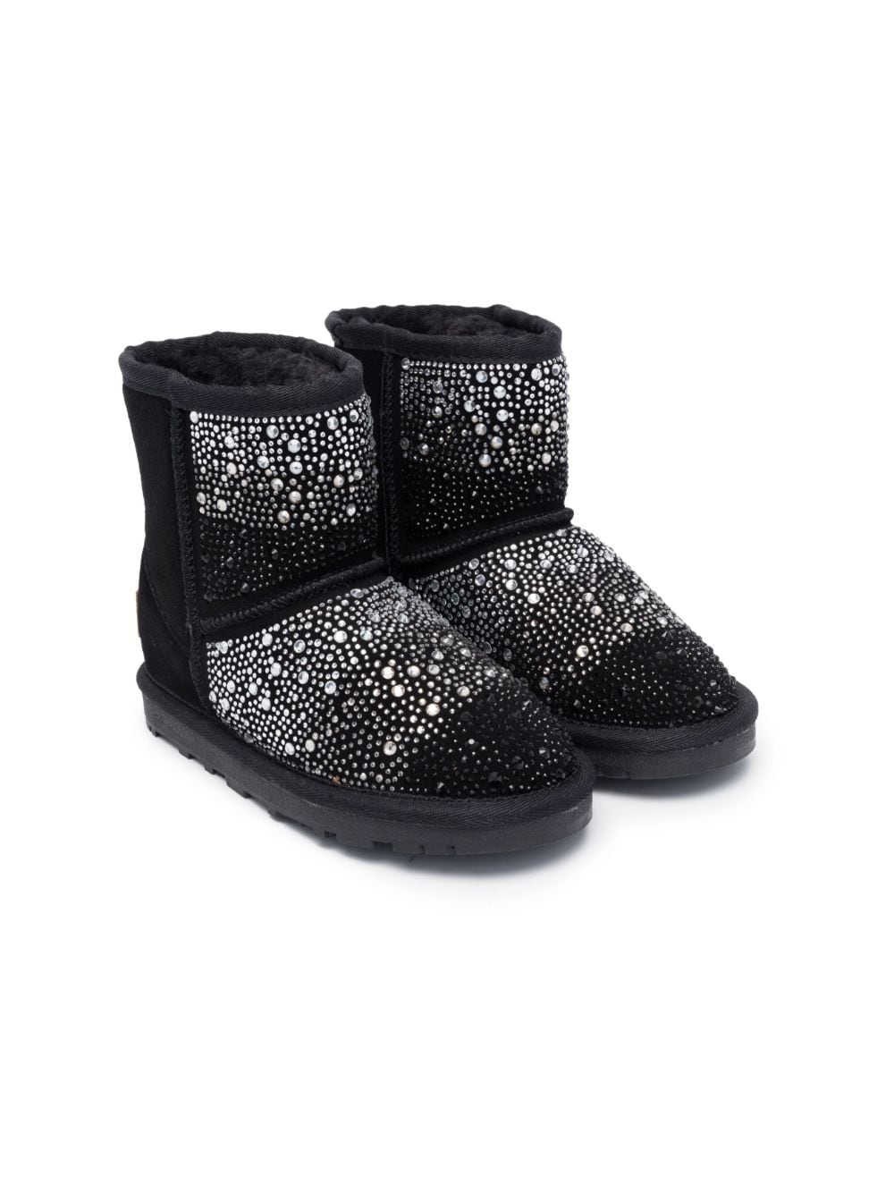 Shop Monnalisa Crystal-embellished Ankle Boots In Black