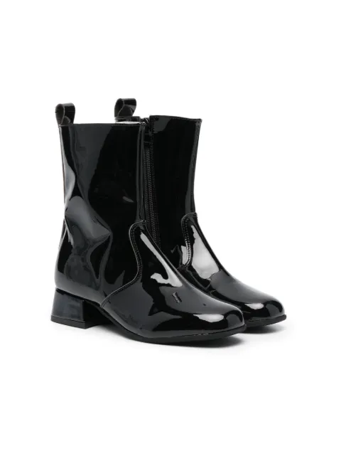 Monnalisa high-shine finish ankle boots