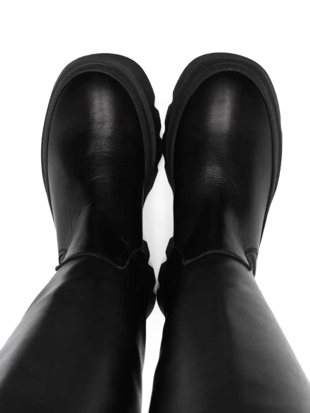 Monnalisa Leather High Boots In Black