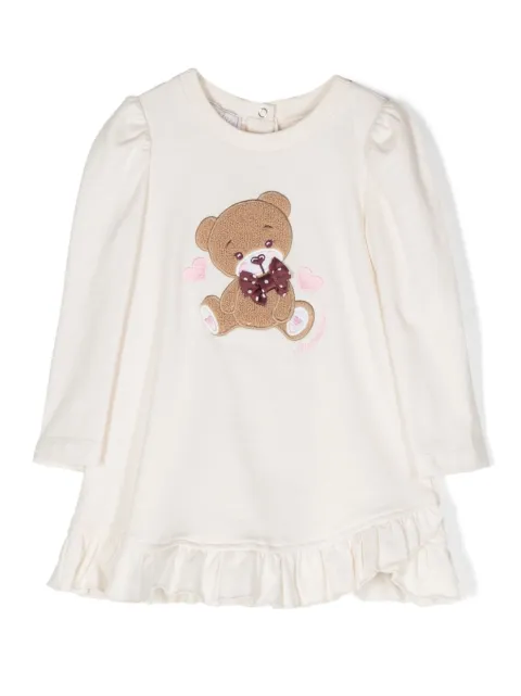 Monnalisa vestido acampanado con motivo teddy bear