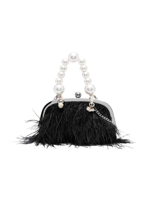 Monnalisa feather-detailing clutch bag