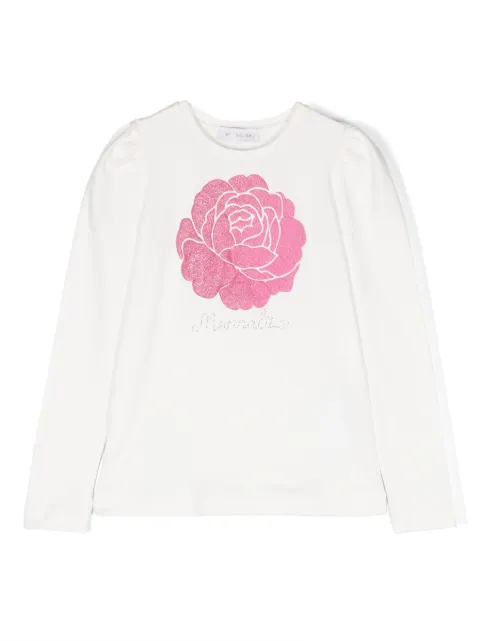 Monnalisa sudadera con aplique floral 