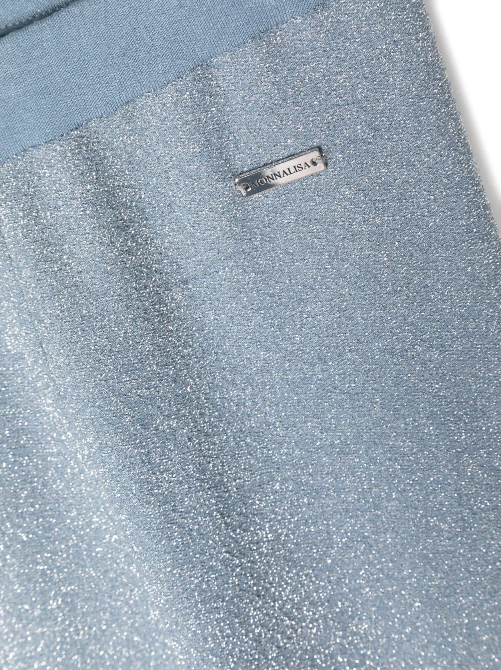 Monnalisa Metallic-thread Leggings In Blue