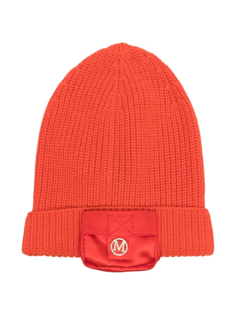 Monnalisa pouch-detail ribbed beanie