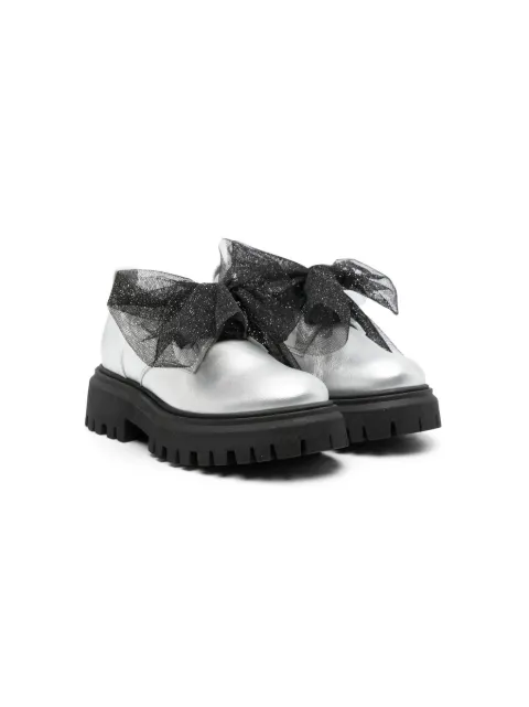 Monnalisa oversized bow loafers