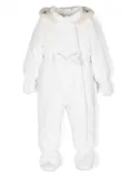 Monnalisa bow-detail padded snowsuit - White