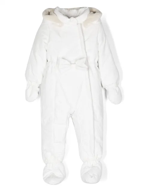 Monnalisa bow-detail padded snowsuit