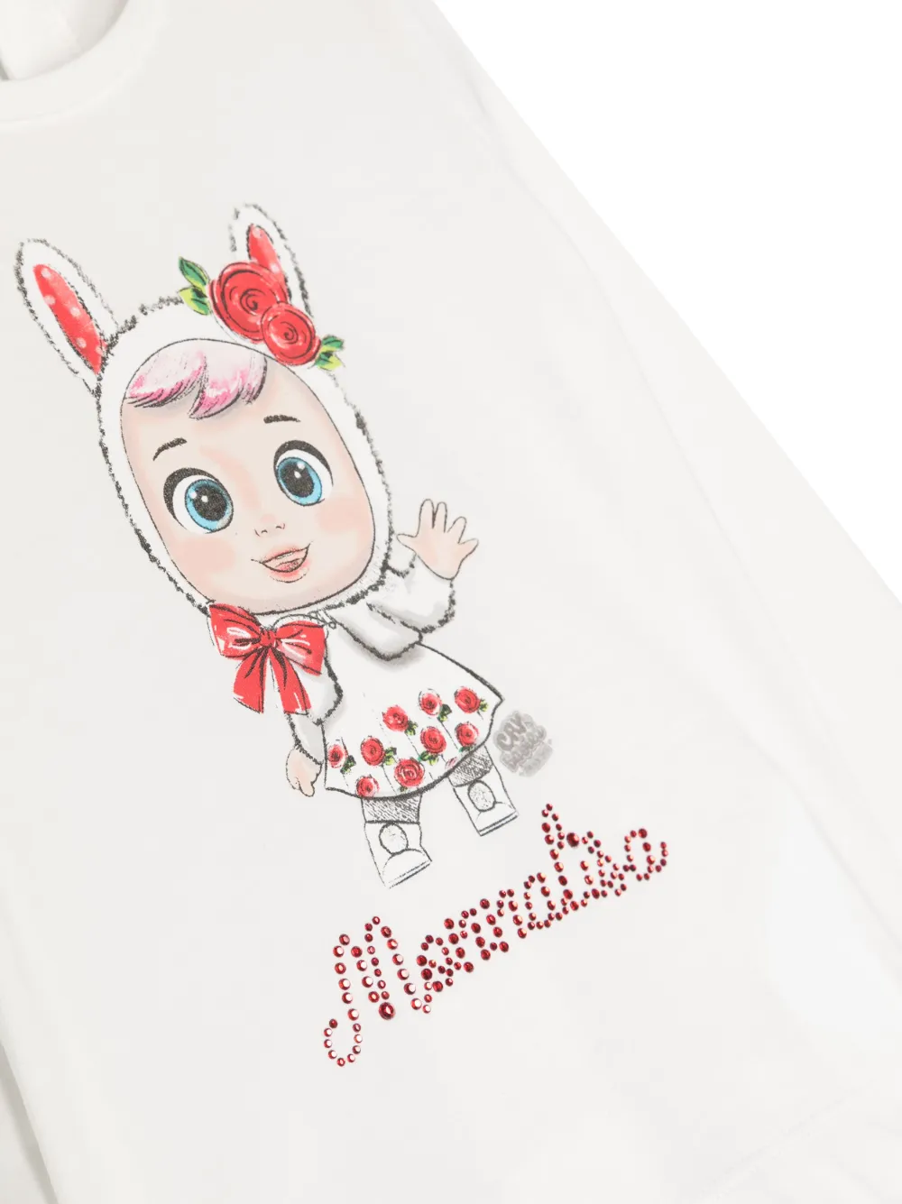 Monnalisa T-shirt met logoprint Wit