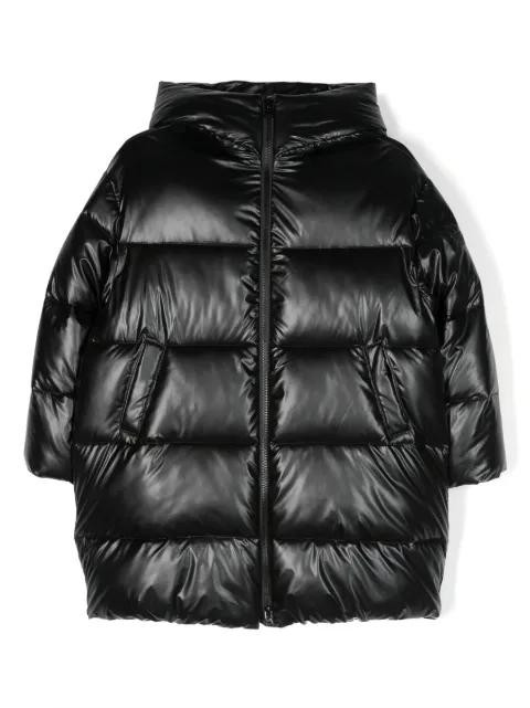 Monnalisa logo-patch hooded puffer coat