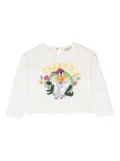 Monnalisa Daffy Duck-print cropped tunic - White