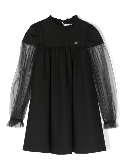 Monnalisa tulle-sleeves flared dress
