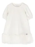 Monnalisa short-sleeve tulle dress - White