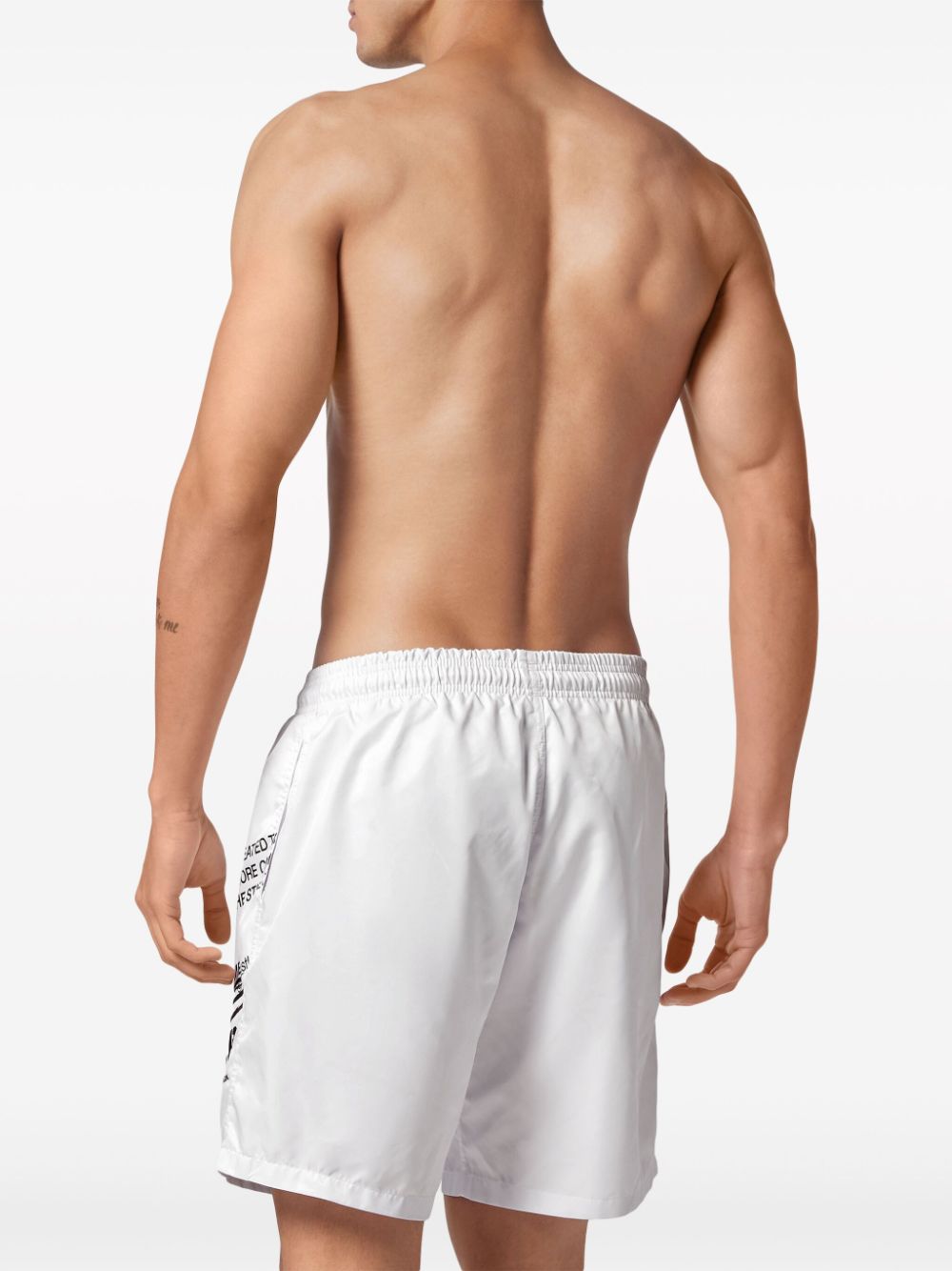 Shop Plein Sport Logo-print Swim Shorts In White