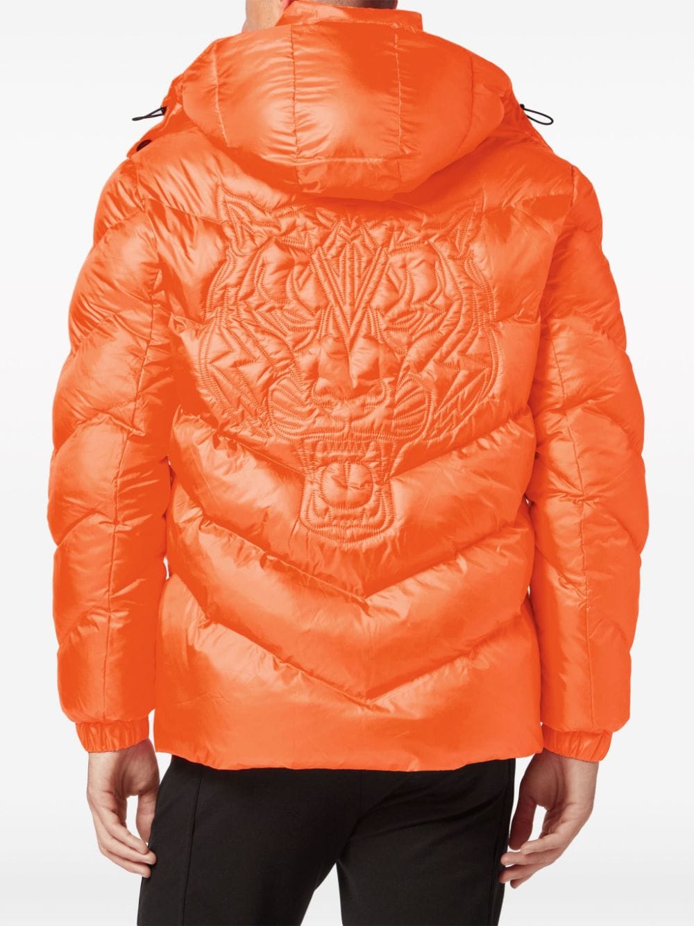 Shop Plein Sport Logo-patch Puffer Jacket In Orange