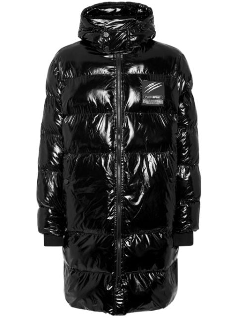 Plein Sport high-shine quilted padded coat