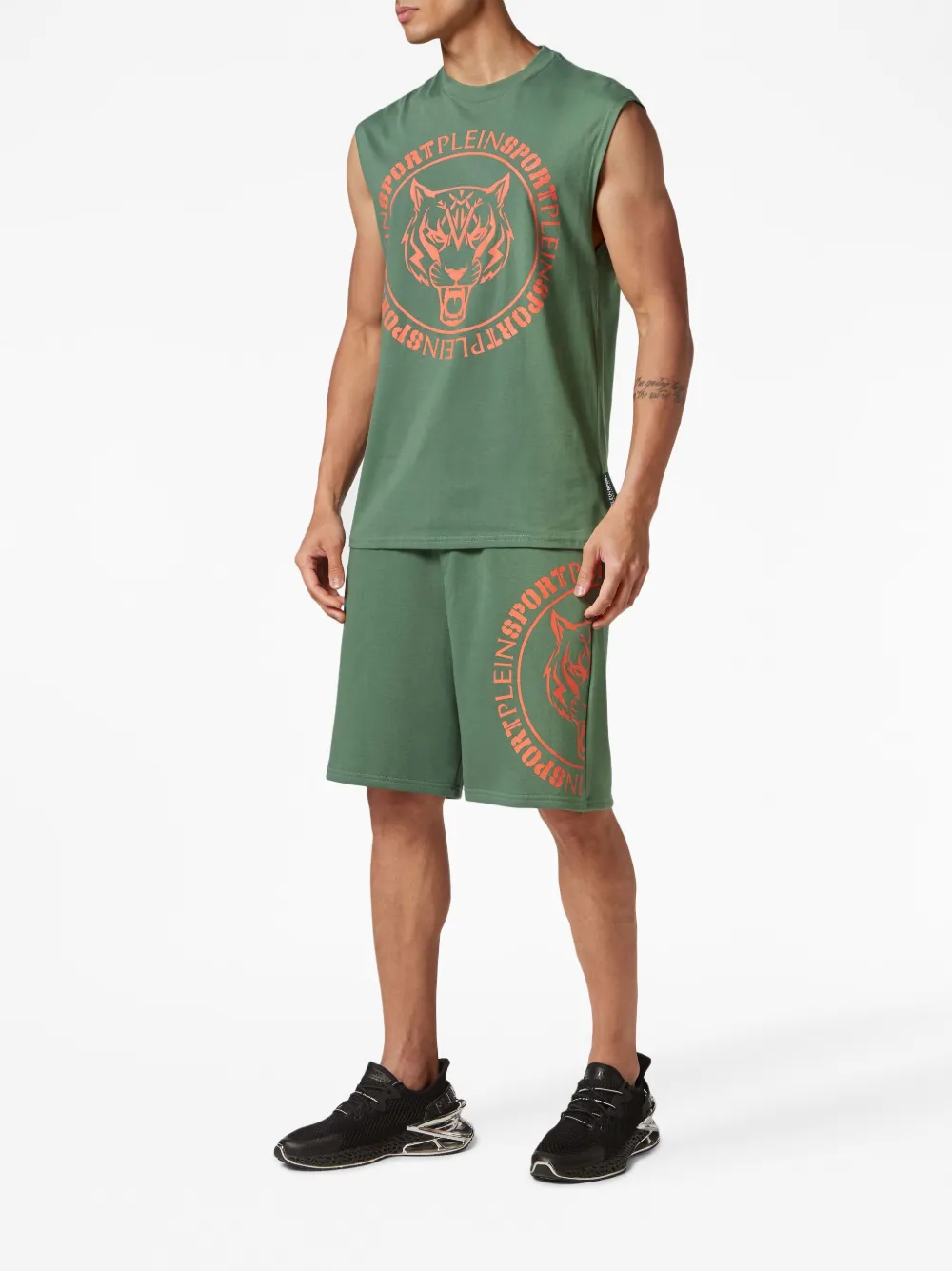 Plein Sport Katoenen tanktop - Groen