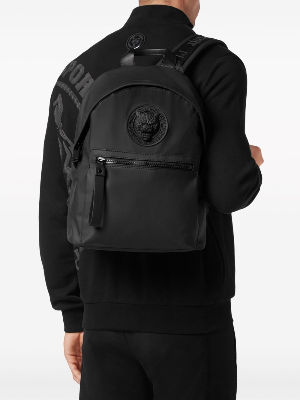 Shop Plein Sport Boston Logo-embossed Backpack In Black