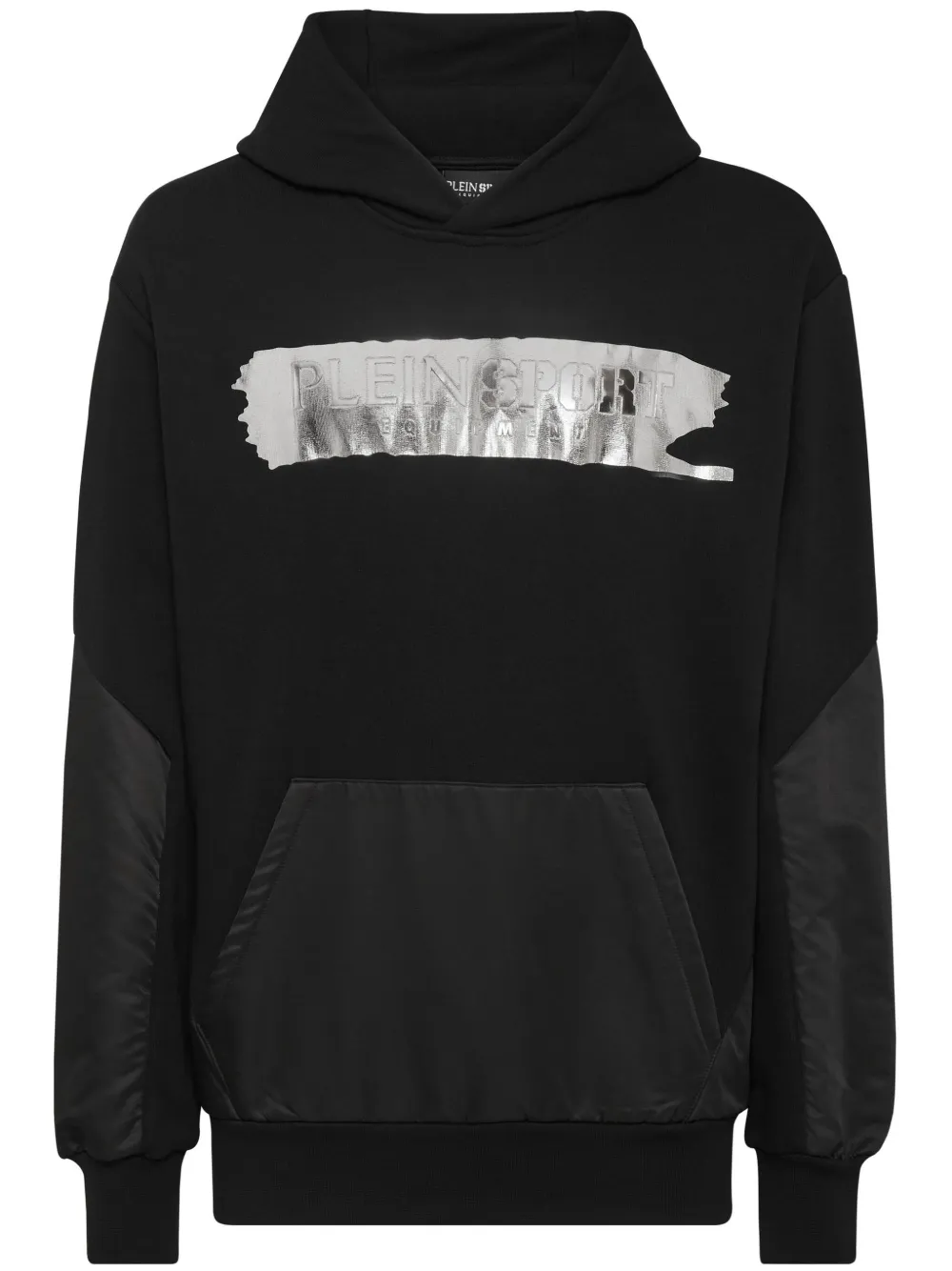 Plein Sport ロゴエンボス パネル パーカー - ブラック Plein Sport ロゴエンボス パネル パーカー - ブラック